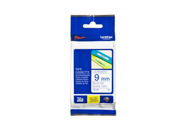 Labeltape Brother Ptouch TZe223 9mm wit