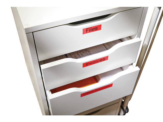 Labeltape Dymo LabelManager D1 polyester 9mm rood