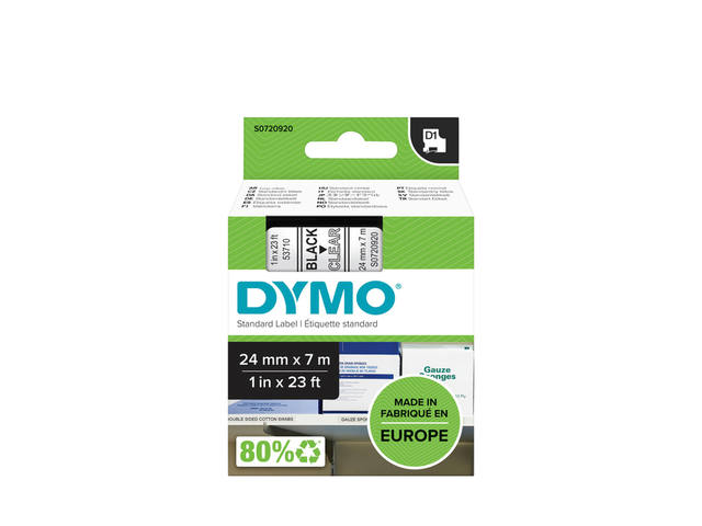 Labeltape Dymo LabelManager D1 polyester 24mm trns