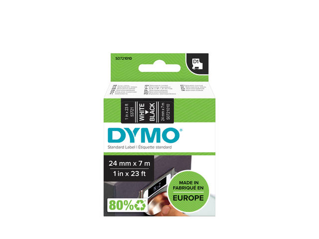 Labeltape Dymo LabelManager D1 polyester 24mm zw