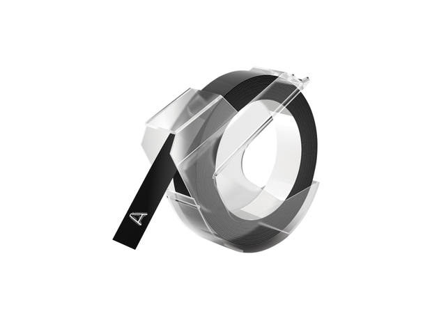 Relieftape Dymo embossing plastic 9mm zwart