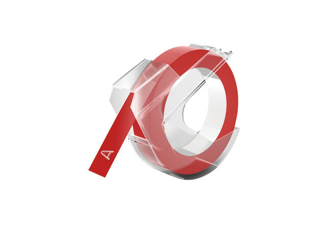 Relieftape Dymo embossing vinyl 9mm rood