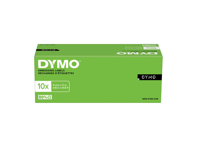 Relieftape Dymo embossing vinyl 9mm rood