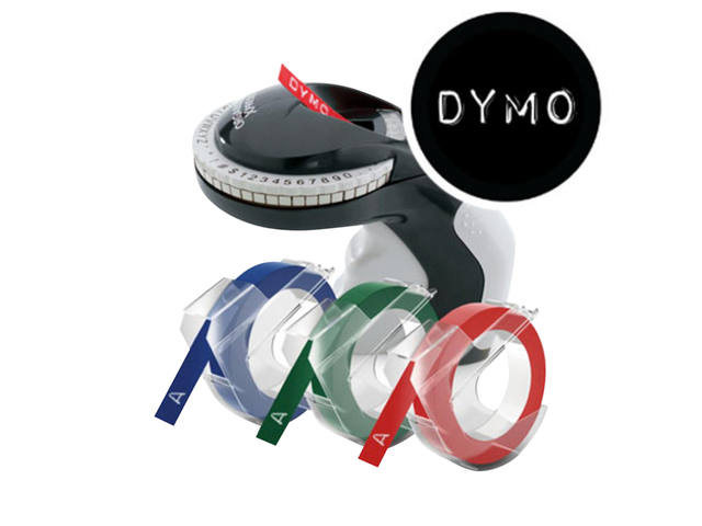 Relieftape Dymo embossing vinyl 9mm 3 stuks