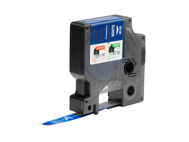 Labeltape Dymo Rhino industrieel vinyl 12mm blauw