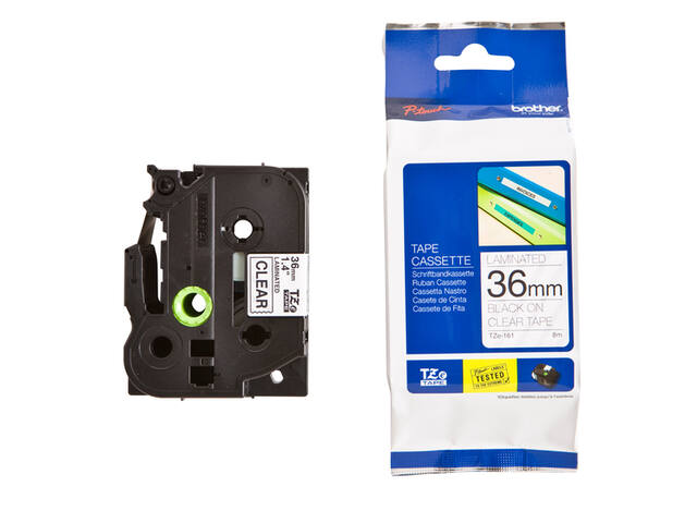 Labeltape Brother Ptouch TZe161 36mm transparant