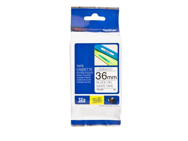 Labeltape Brother Ptouch TZe261 36mm wit