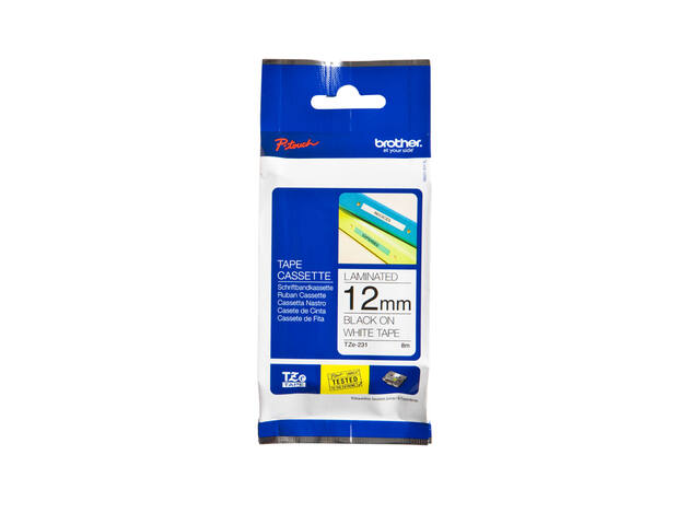 Labeltape Brother Ptouch TZe231 12mm wit