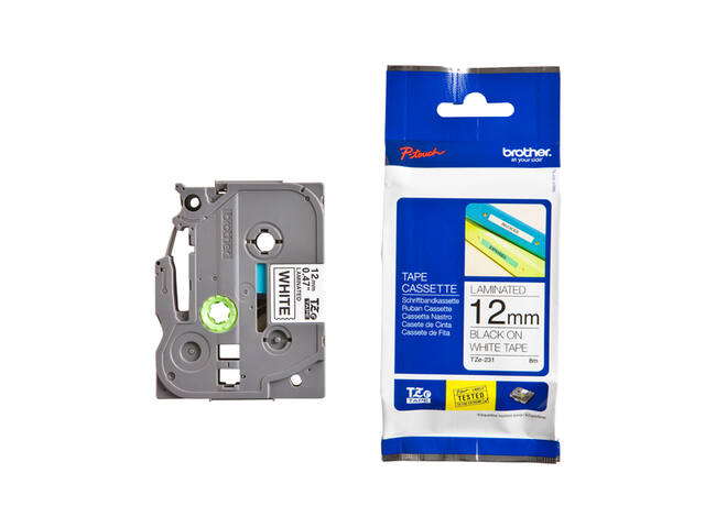 Labeltape Brother Ptouch TZe231 12mm wit