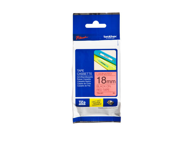 Labeltape Brother Ptouch TZe441 18mm rood