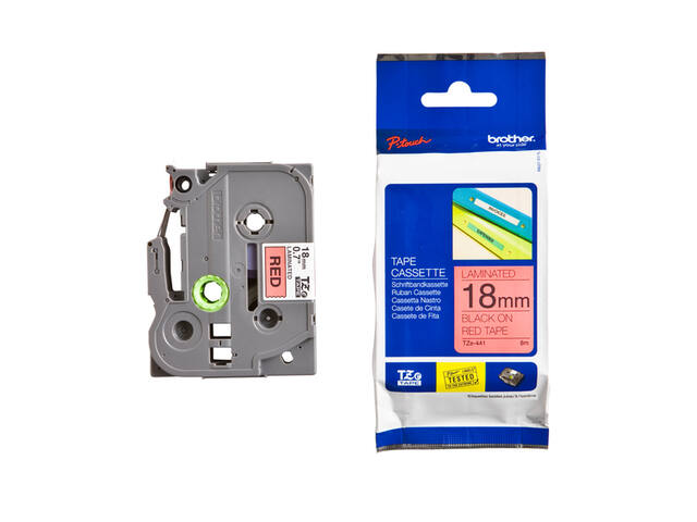 Labeltape Brother Ptouch TZe441 18mm rood