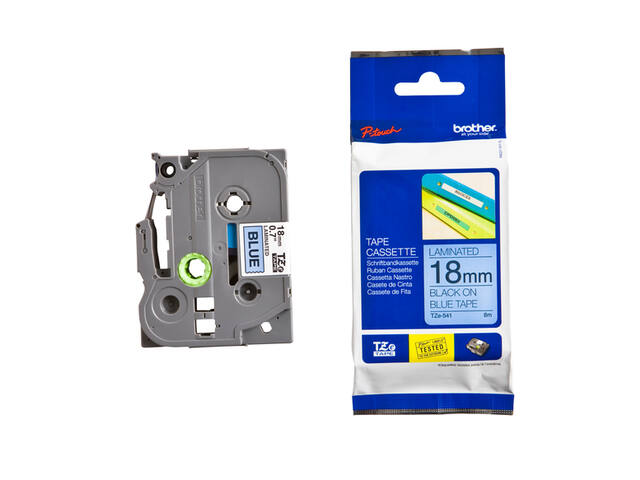 Labeltape Brother Ptouch TZe541 18mm blauw