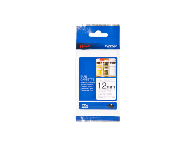 Labeltape Brother Ptouch TZeN231 12mm wit