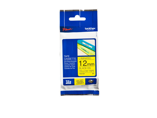 Labeltape Brother Ptouch TZe631 12mm geel