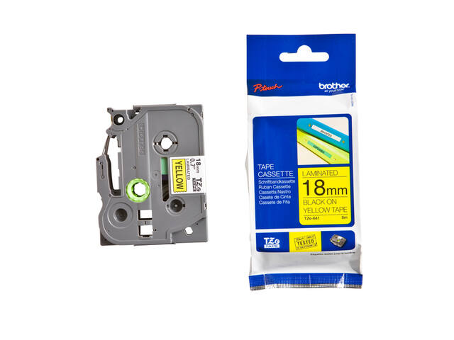 Labeltape Brother Ptouch TZe641 18mm geel