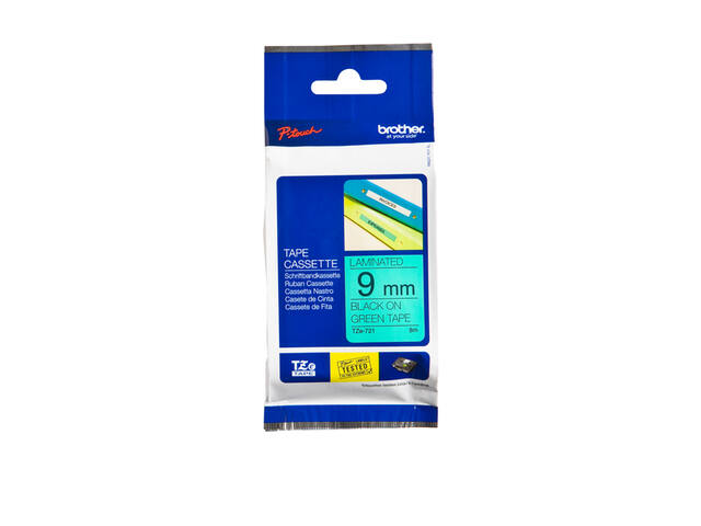 Labeltape Brother Ptouch TZe721 9mm groen
