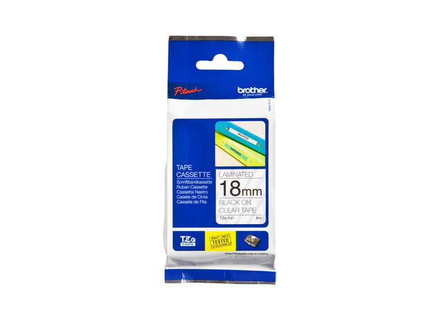 Labeltape Brother Ptouch TZe141 18mm transparant