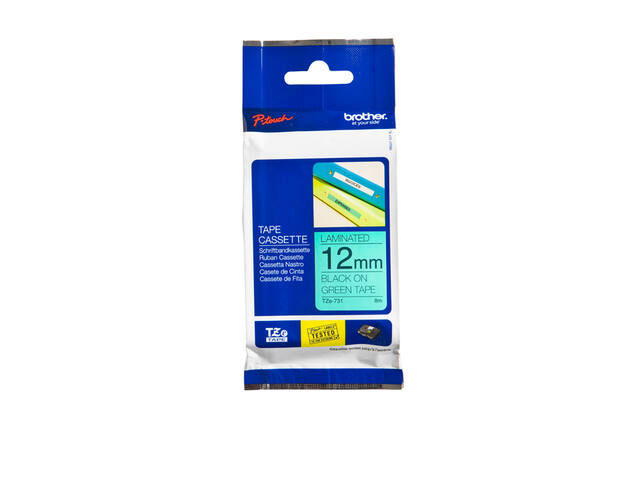 Labeltape Brother Ptouch TZe731 12mm groen