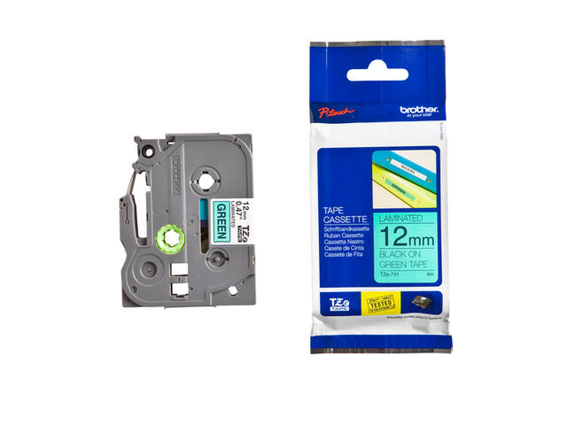 Labeltape Brother Ptouch TZe731 12mm groen