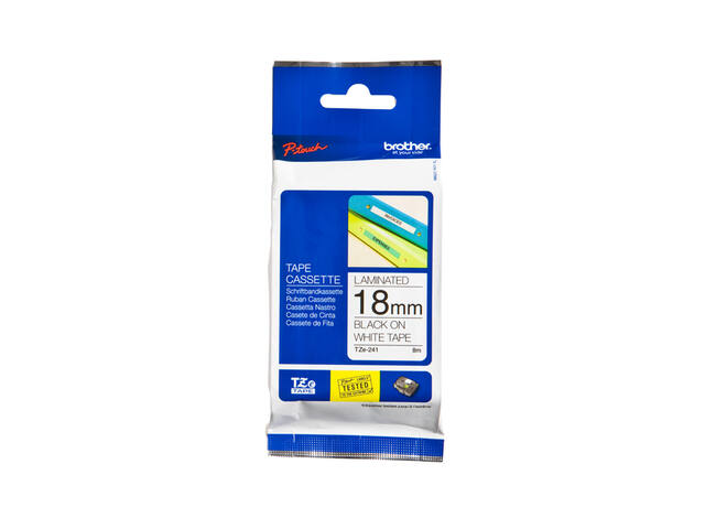 Labeltape Brother Ptouch TZe241 18mm wit