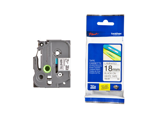 Labeltape Brother Ptouch TZe241 18mm wit