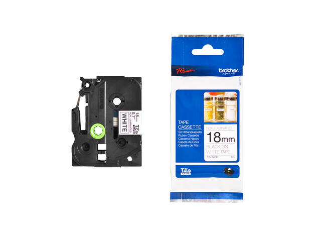 Labeltape Brother Ptouch TZeN241 18mm wit