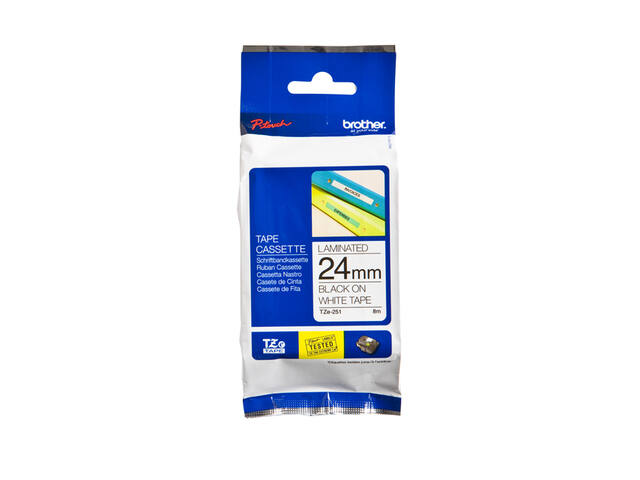 Labeltape Brother Ptouch TZe251 24mm wit
