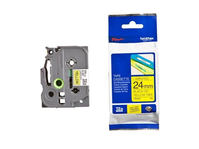Labeltape Brother Ptouch TZe651 24mm geel