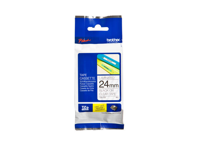 Labeltape Brother Ptouch TZe151 24mm transparant