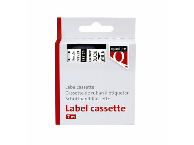 Labeltape Quantore 40913 9mmx7m wt/zw