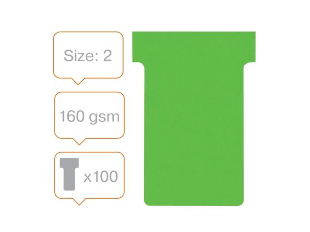 T-kaart Nobo nr.2 48mm groen 100 stuks