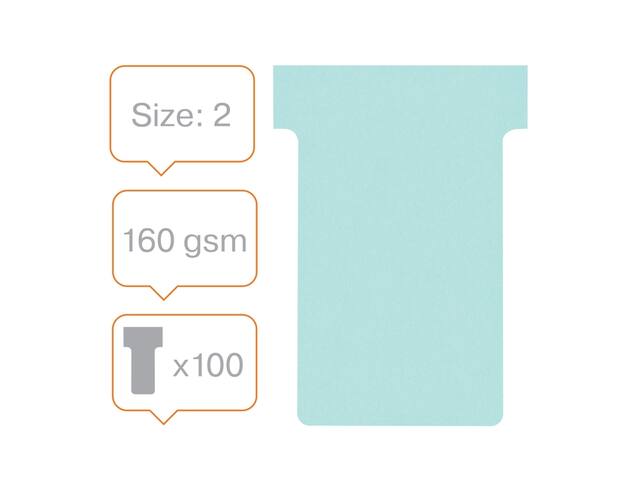 T-kaart Nobo nr.2 48mm blauw 100 stuks