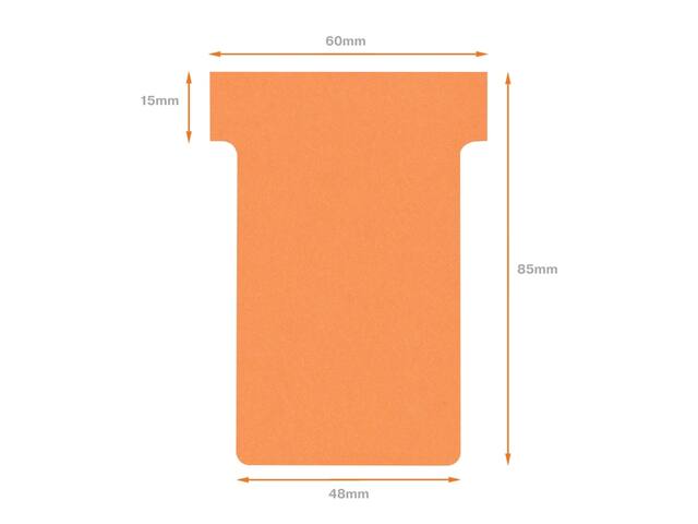 T-kaart Nobo nr.2 48mm oranje 100 stuks