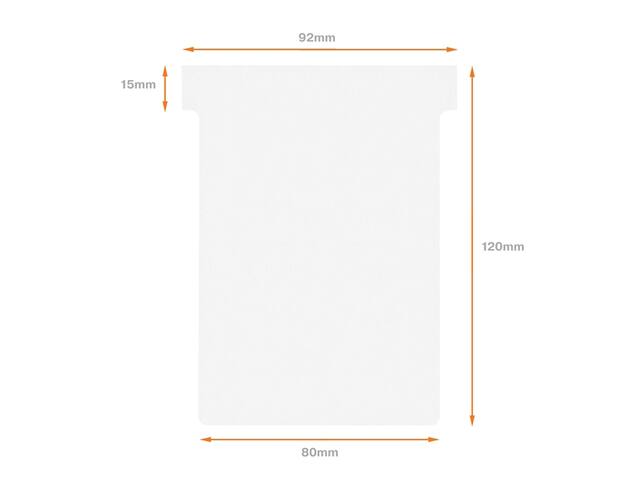 T-kaart Nobo nr.3 80mm wit 100 stuks