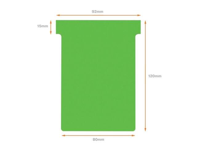 T-kaart Nobo nr.3 80mm groen 100 stuks