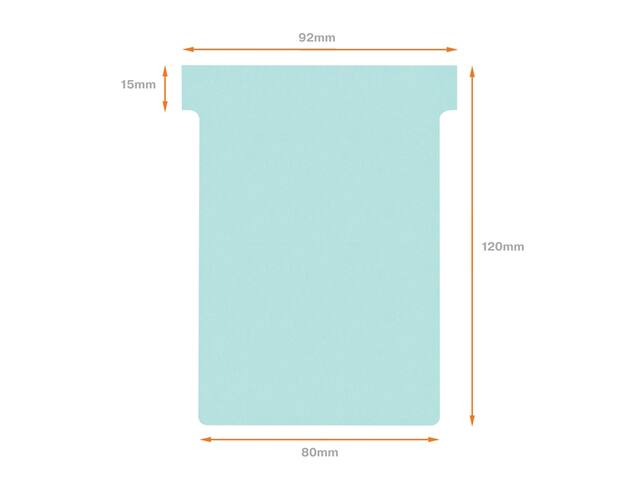 T-kaart Nobo nr.3 80mm blauw 100 stuks