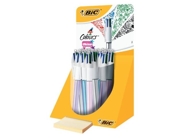 Balpen Bic 4kleuren shine M assorti