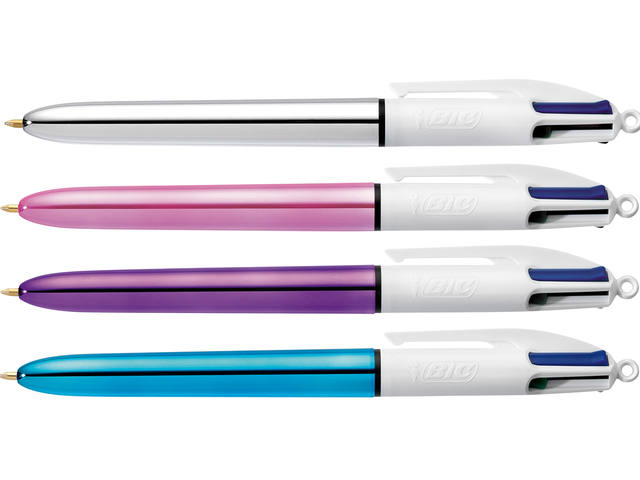 Balpen Bic 4kleuren shine M assorti