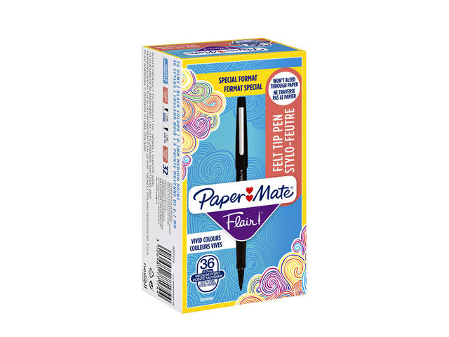 Fineliner Papermate Flair Original M valuep zwart