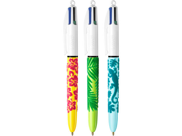Balpen Bic 4kleuren velours M assorti