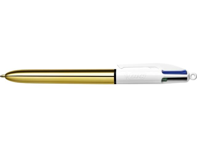 Balpen Bic 4kleuren shine M goud