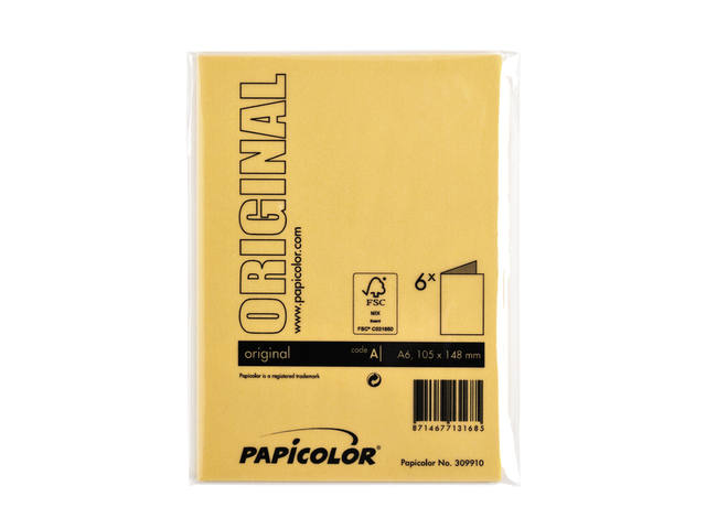 Correspondentiekaart Papi dubbel A6 dottergeel