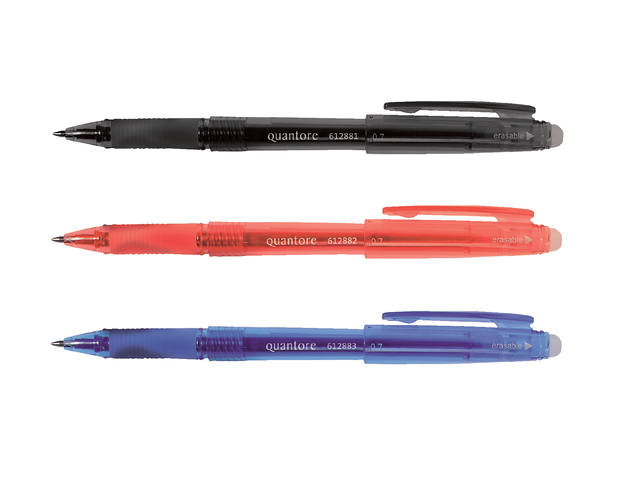 Gelschrijver Quantore erasable 0.7mm zwart
