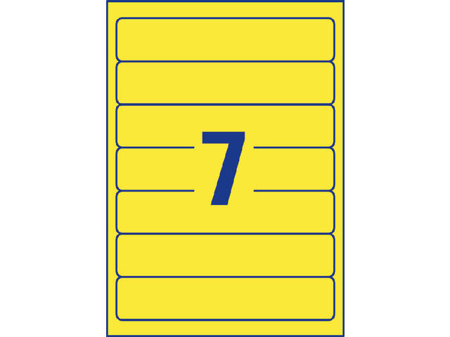 Rugetiket Avery smal 38x192mm zelfklevend geel