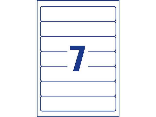 Rugetiket Avery smal 38x192mm zelfklevend wit