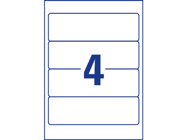 Rugetiket Avery breed 59x192mm zelfklevend wit