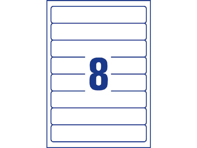 Rugetiket Avery smal 34x192mm zelfklevend wit