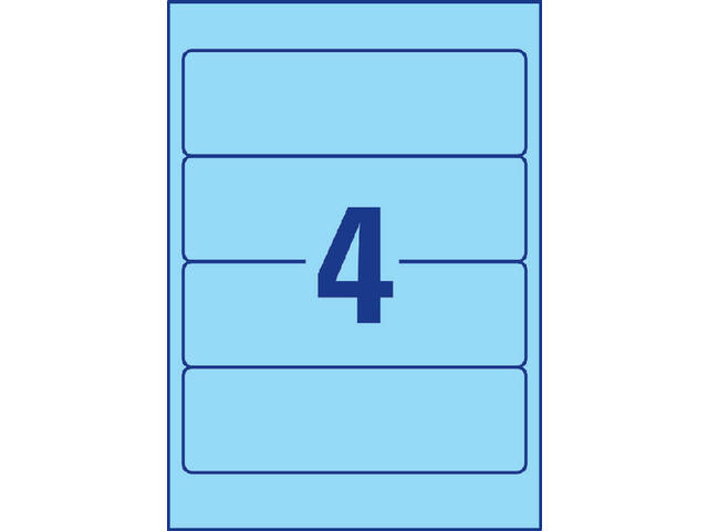 Rugetiket Avery breed 61x192mm zelfklevend blauw