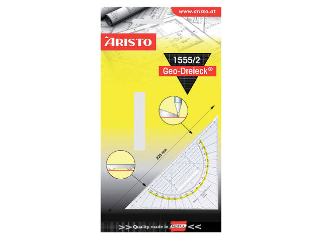 Geodriehoek Aristo 1555/2 225mm met greep