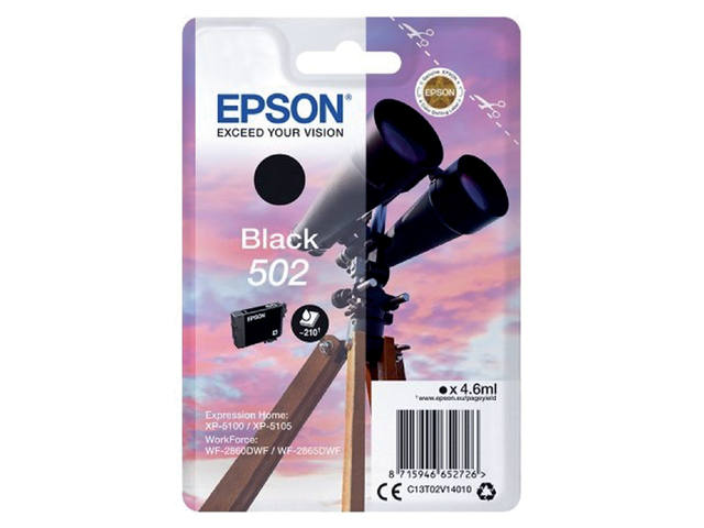 Inktcartridge Epson 502 T02V1 zwart